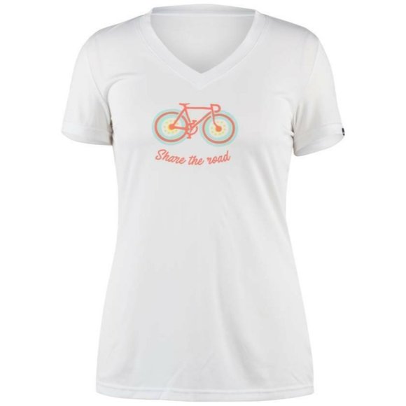 Women's Louis Garneau "Share The Road" T Shirt Size Medium White Cycling NEW - Picture 1 of 2